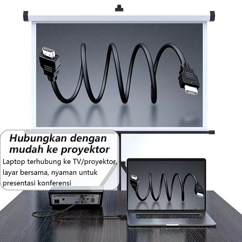 Halluna Kabel HDMI V1.4 Laptop Ke Tv Ke Dvr Cctv Ke Monitor Komputer Panjang 1.5 Meter HDMI To HDMI