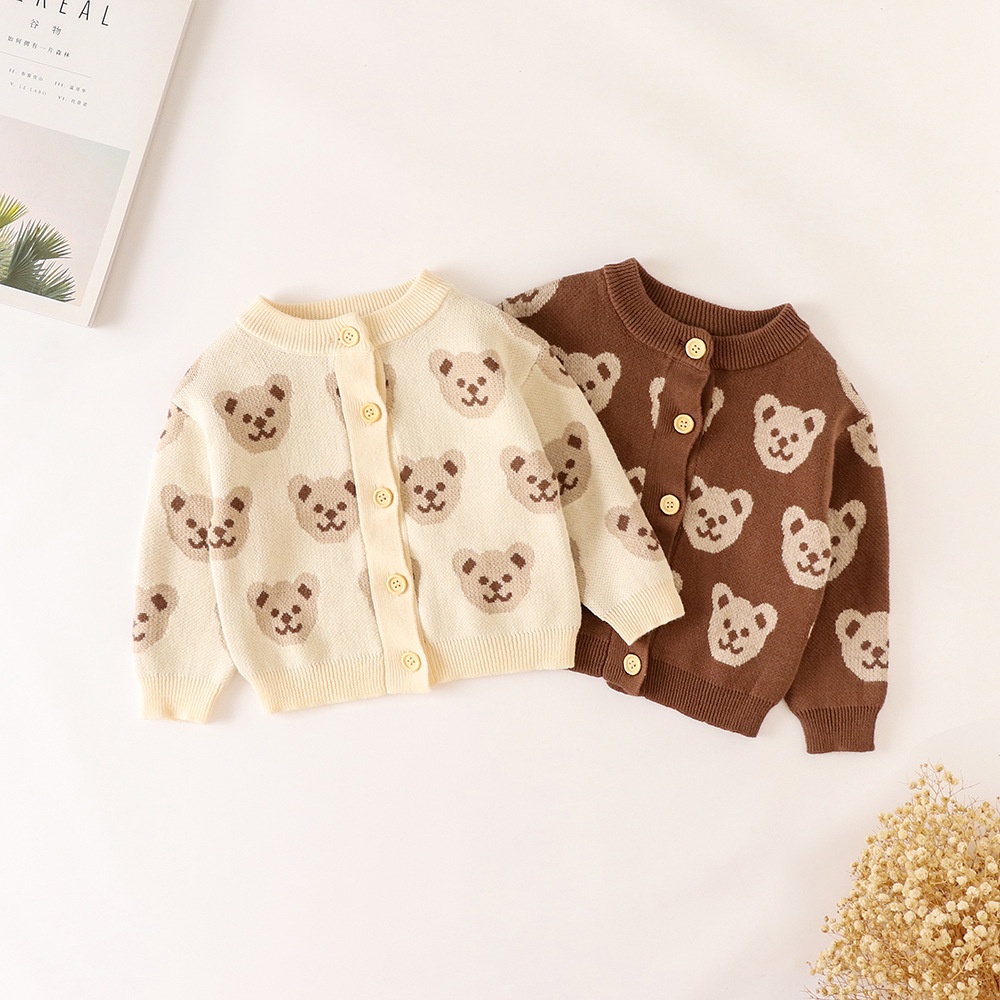 Jaket Knit Bear Motif / Jaket Sweater Anak Laki-laki