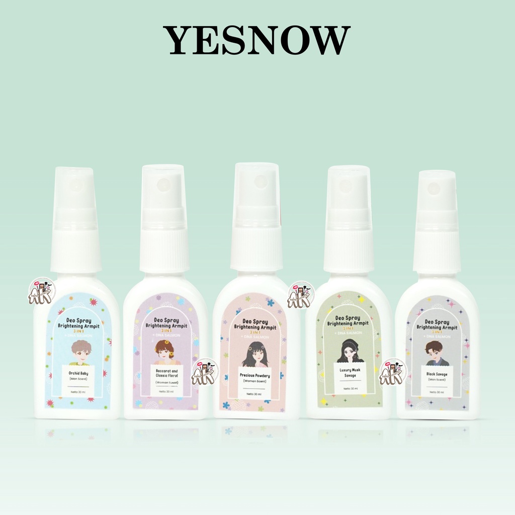 YESNOW DEO SPRAY BRIGHTENING SERIES ( BLACK SAVAGE / ORCHID BABY / BACCARAT / DNA SALMON / PRECIOUS )