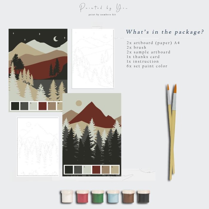 

Terlaris Ready 2Pcs Paint By Number Kit A4, Tr-Landscape 8