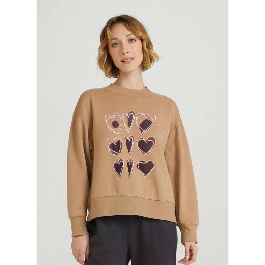 NINE LOVE SWEATER CREWNECK OBLONG - ATASAN BLOUSE WANITA ALA KOREAN FASHION TERKINI