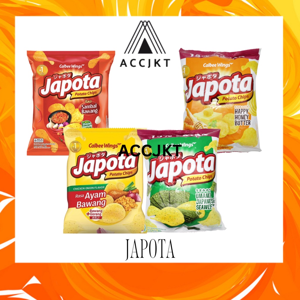 

Japota Keripik Kentang Happy Honey Butter/ Seaweed/ sambal bawang / ayam bawang 68 g ACCJKT