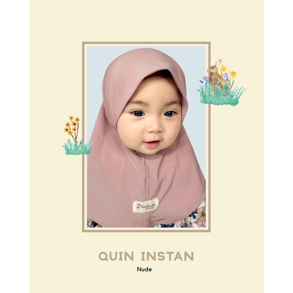 Pinkish Quin Instan Bergo - Hijab bergo anak 0-5 tahun