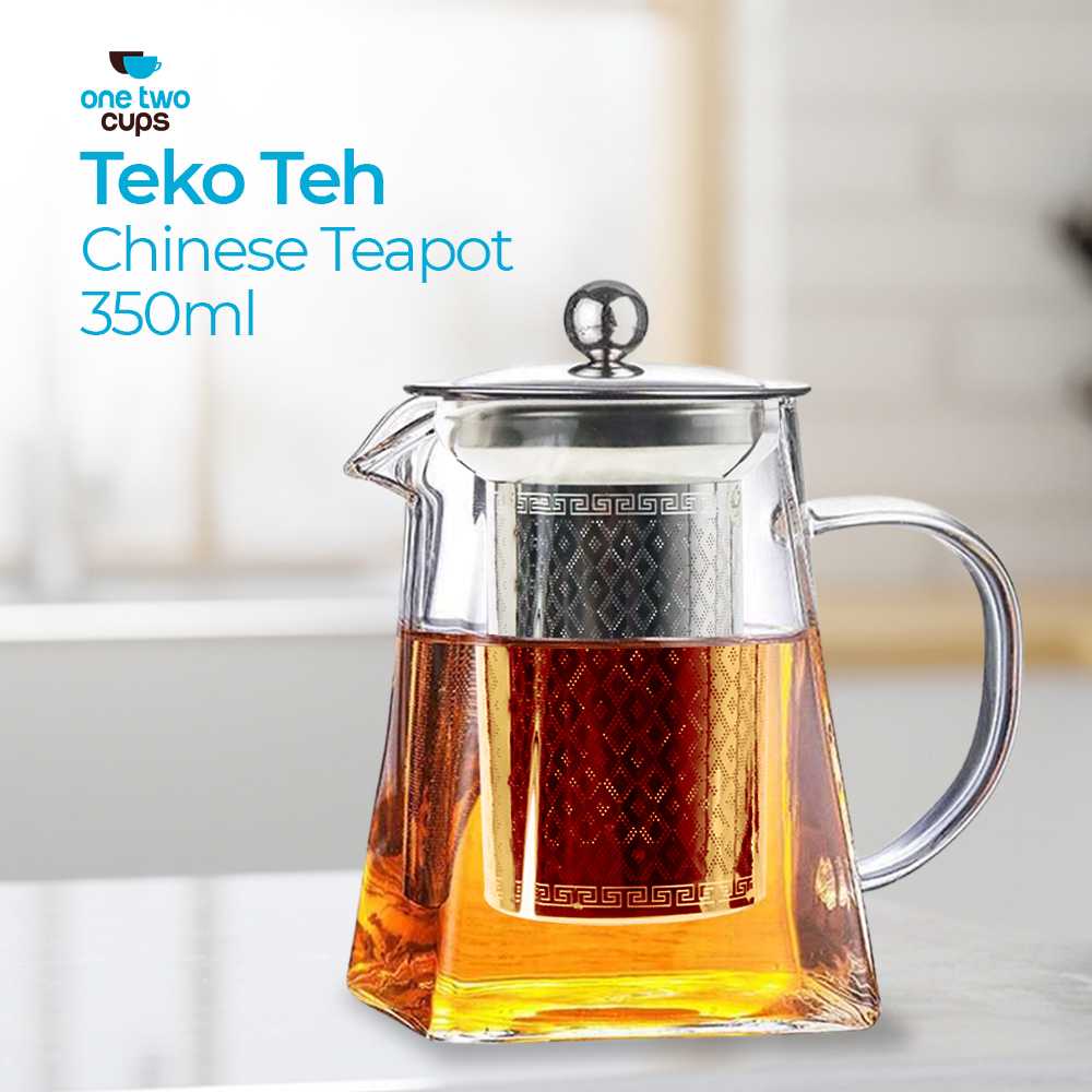 One Two Cups Teko Pitcher Teh Chinese Teapot Maker Glass Tempat Minum Saring Teh Material Kaca Tahan Panas