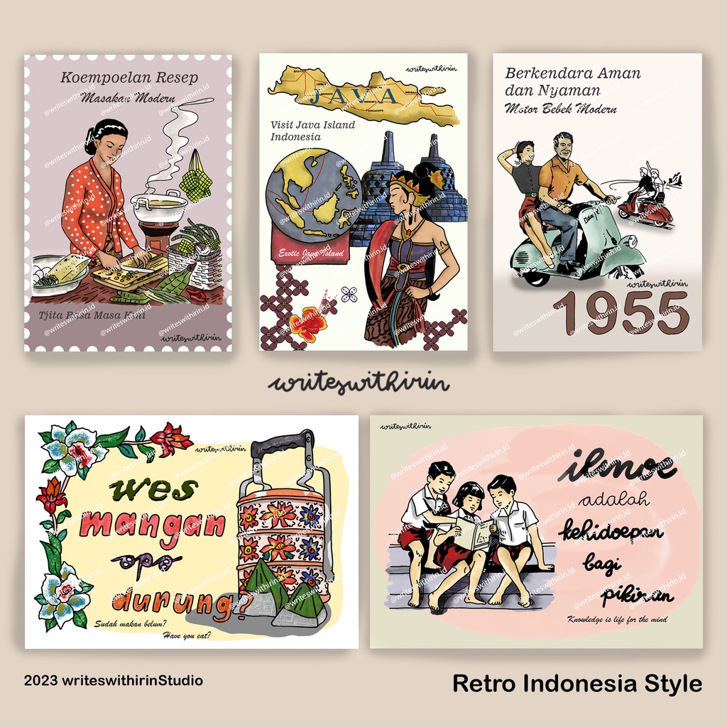 

(writeswithirin) Kartu Pos/ Postcard/ Post Card/ Penpal Indonesia Retro