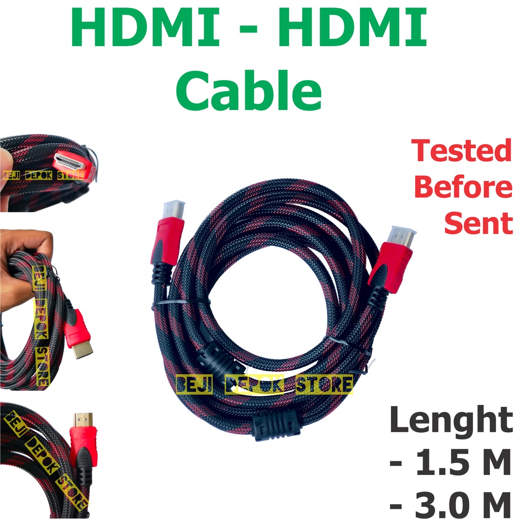 Kabel HDMI ke HDMI ke HDMI Cable 1.5 M 3 Meter 5 Meter 10 Meter