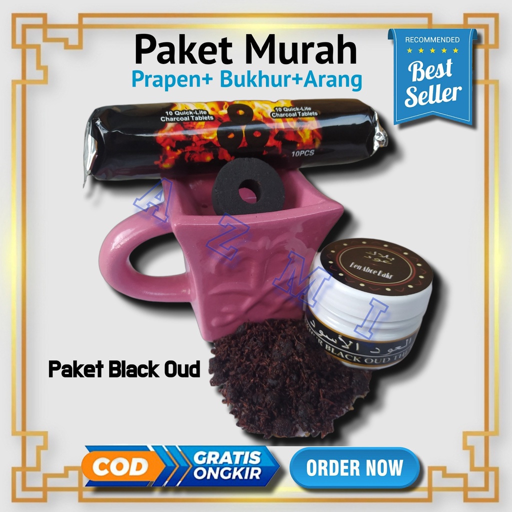 Paket Buhur Black Oud Prapen Mini dan Arang Briket Ben Aboe Bakr Jufri