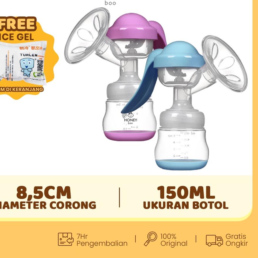 ★ Honey Boo - Pompa ASI Manual Aman 150 ml Breast Pump BPA Free Praktis PA03 ✿