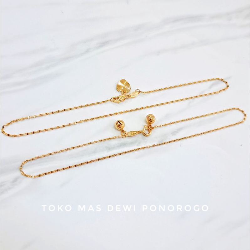 TOKO DEWI GELANG KAKI VARIASI MODEL Emas Asli Kadar 8K/375% & 9K/420% Yellow Gold