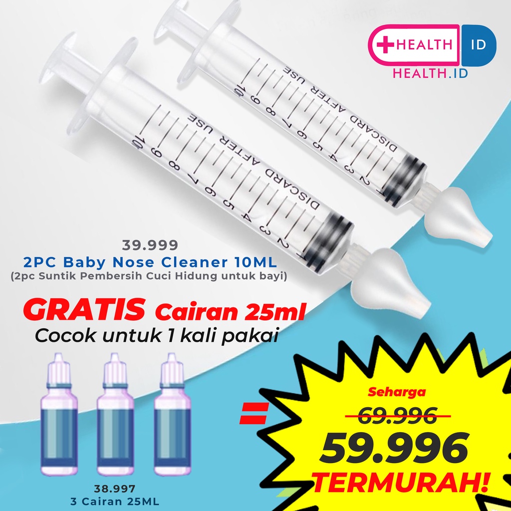 Paket Cuci Hidung Lengkap dengan 3 cairan mini 25ml cocok untuk sekali pakai