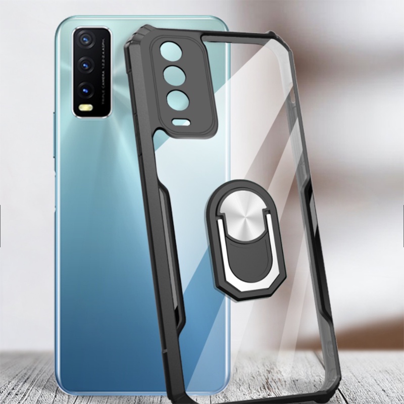 Transparan Holder Case OPPO Reno 8 Pro 7 7Z 8Z 6 4G 5G Casing Ring Anti Jatuh Stand Penyangga SoftCase