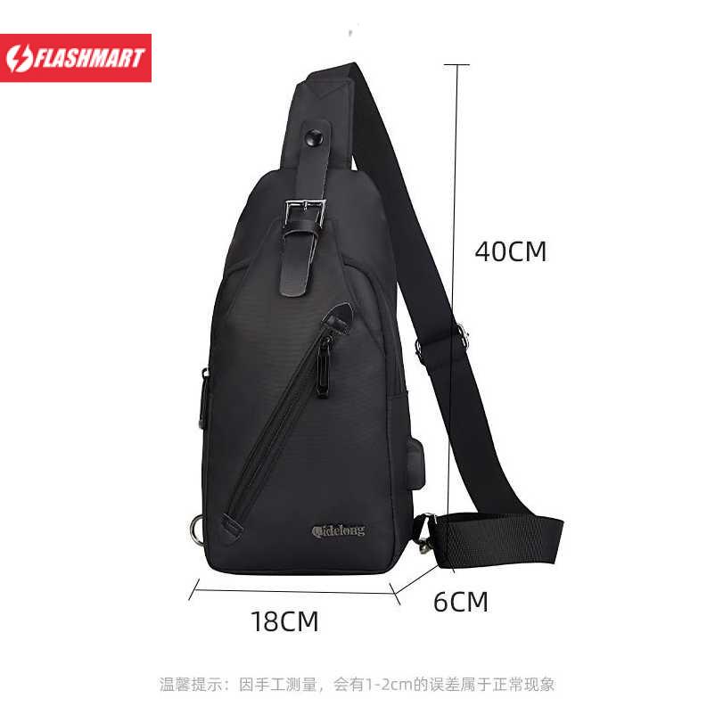 Flashmart Tas Selempang Crossbody Sling Bag dengan Slot USB - P001