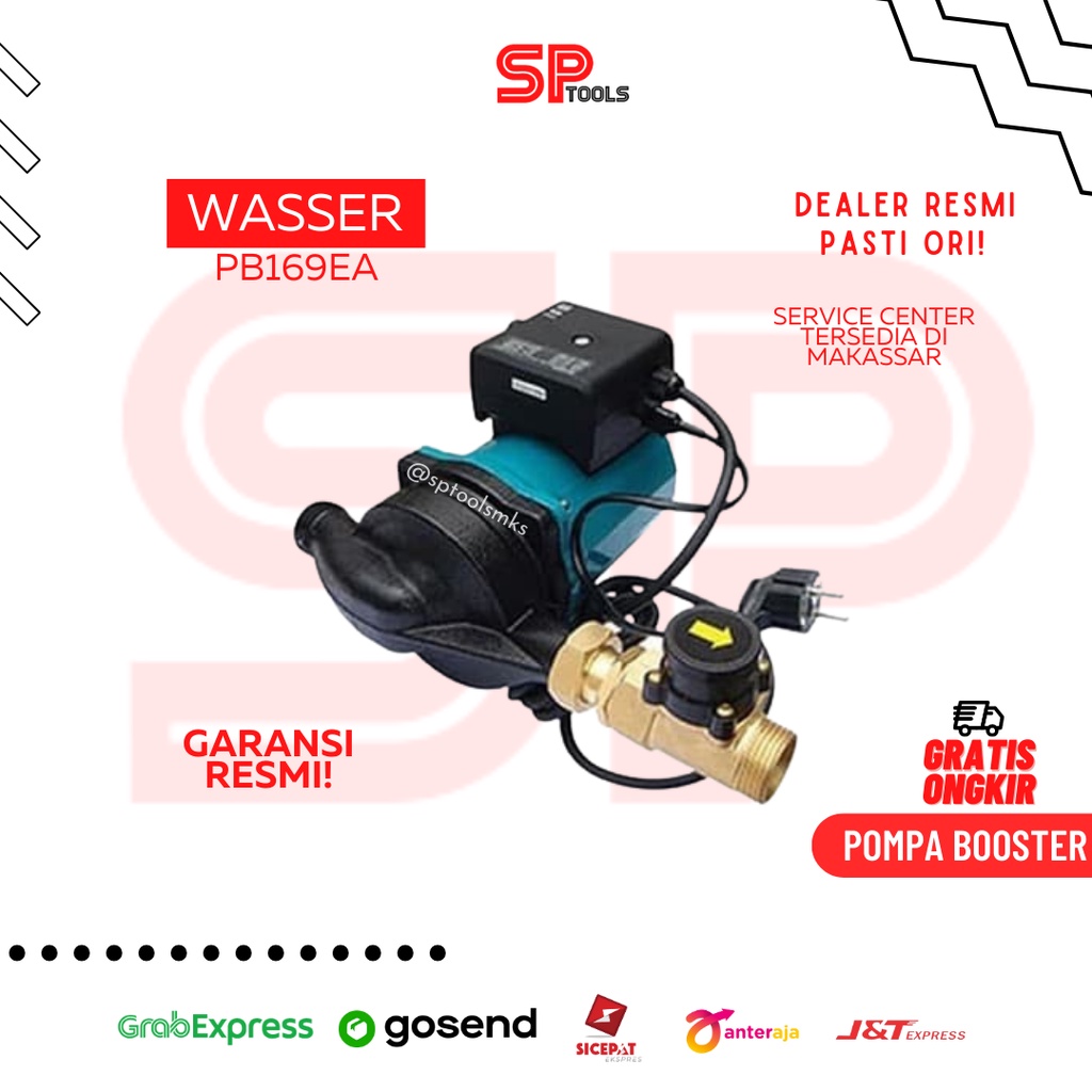 POMPA AIR WASSER PENDORONG BOOSTER MANUAL + OTOMATIS WASSER PB169EA