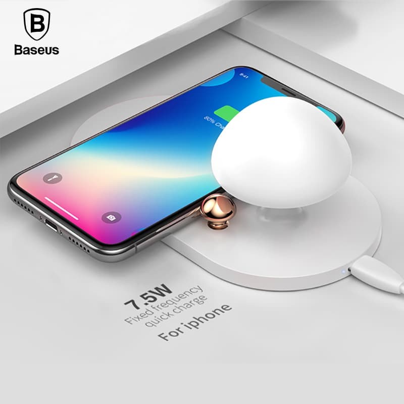 BuseusMushroom Qi Wireless Charger dengan Lampu LED