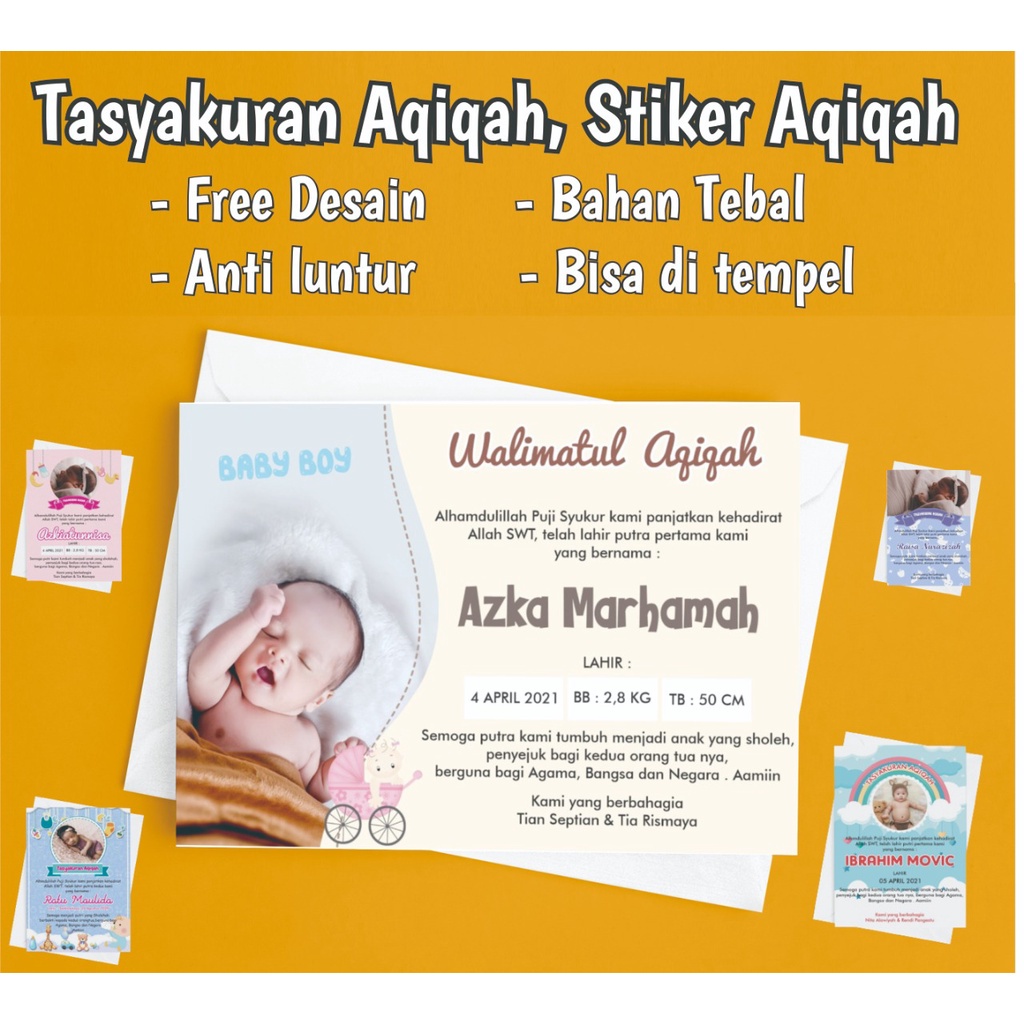 CETAK Banner Aqiqah Free Request Design Bebas Custom Murah | Banner Aqiqah Custom Free Input foto Lu