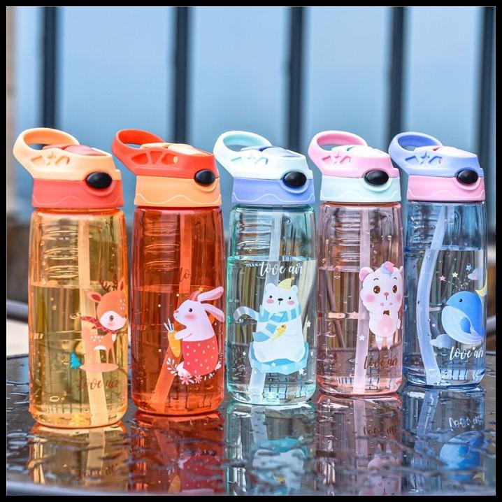 Vintage Story - Botol Minum Anak Sedotan Karakter Hewan Ada Pegangan A