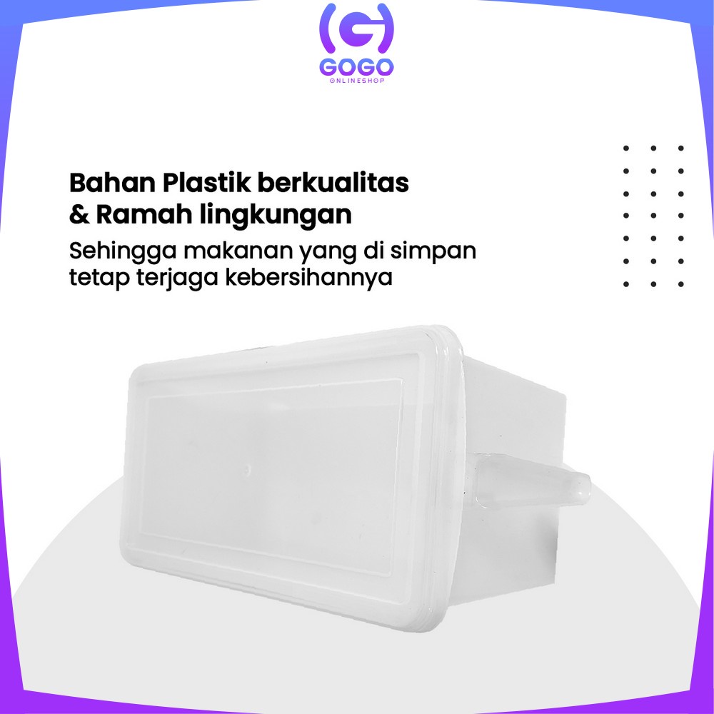 GOGO-C806 Kontainer Makanan Kulkas Food Storage Box Ada Pegangan Tangan / Kotak Penyimpanan Makanan Sayur Daging Ikan / Toples Kulkas Bening