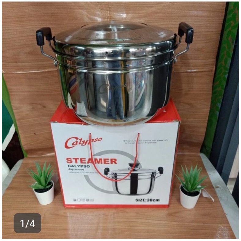 Panci Kukus Stainless 30cm tutup kaca "CALYPSO" & "VIENNA"