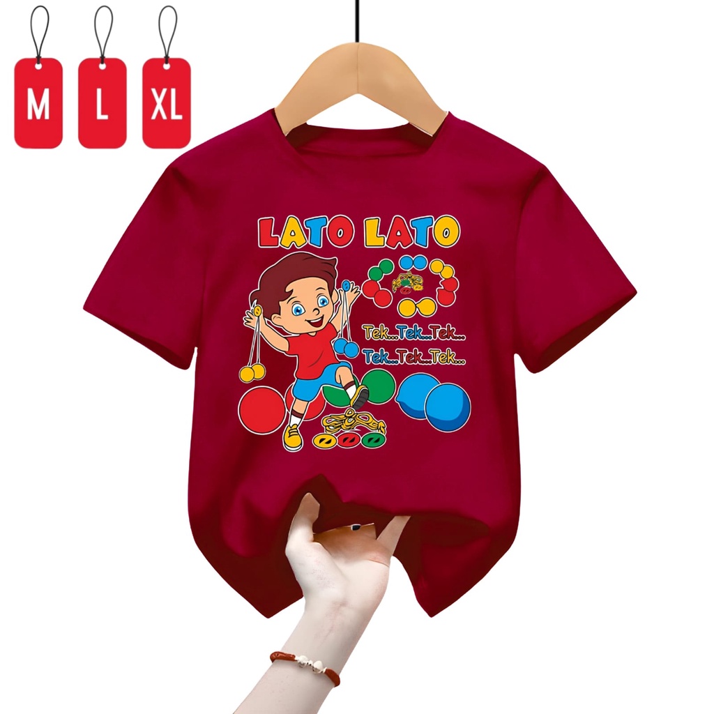 Hzl_outfit Kaos Lato Lato Tek Tek Tek  Anak Laki Laki Dna Perempuan Full Printing