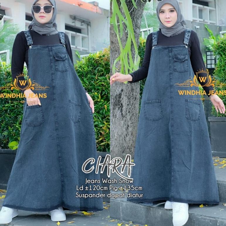 STOK TERBATAS Ciara Overal Overall Rok Jeans Jean Jins Denim Wanita Jumbo Big Size Ld 120 Fit XXL