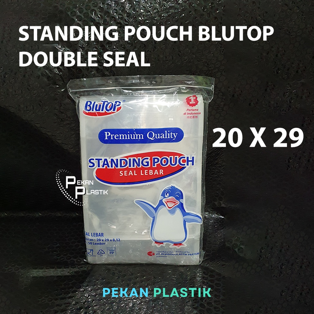 Jual X Stp Blutop Plastik Standing Pouch Seal Lebar Stp Bening Berdiri Zipper Klip