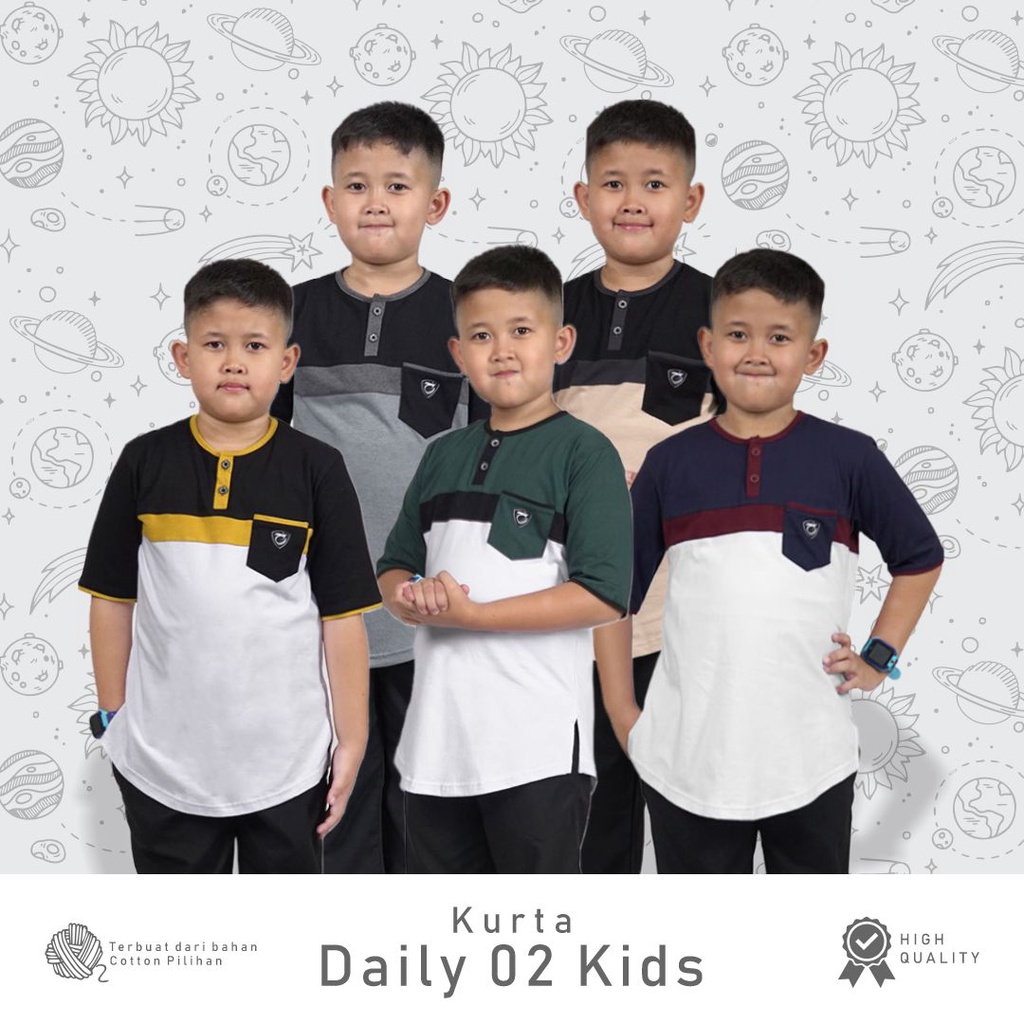 KHOIRUMMAH -Kurta Ja'far Kids All Variant | Kurta Anak Laki Laki Premium / Baju Koko Kurta Anak Laki