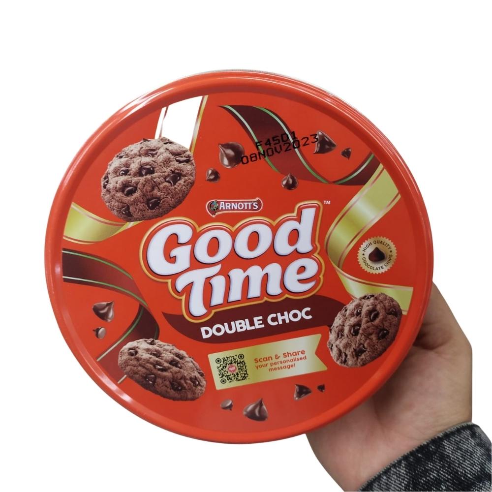 

goodtime arnotts GOOD TIME kukies kaleng 149gr roti kering pabrik populer