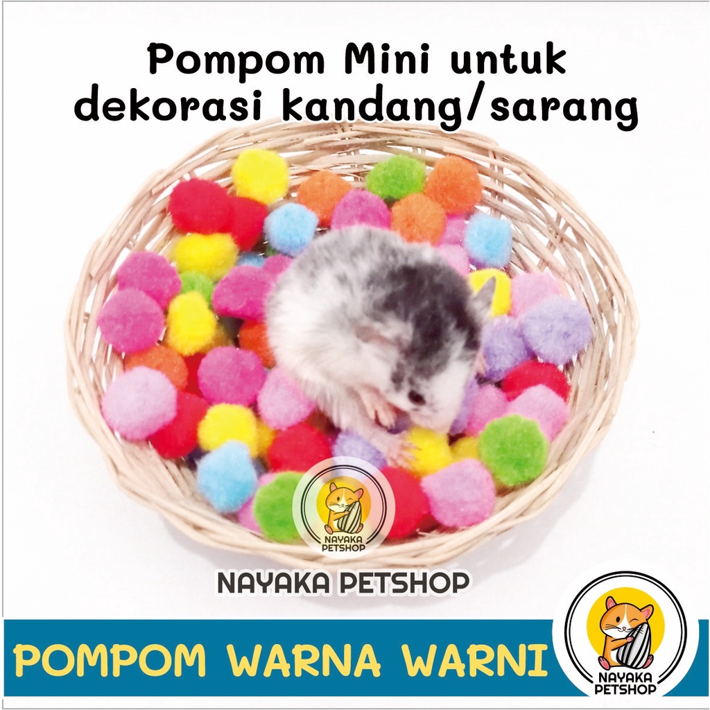 Alas sarang Hamster Dekorasi Kandang Pompom Warna Warni Bedding