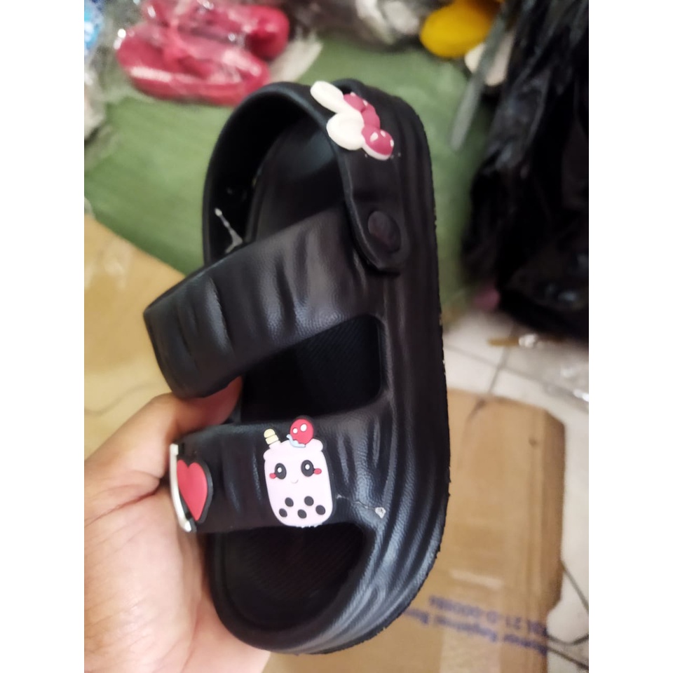 Sandal anak double strap 633T ( 30-35 ) Gosome Sandal selop ban 2 tali belakang Terbaru