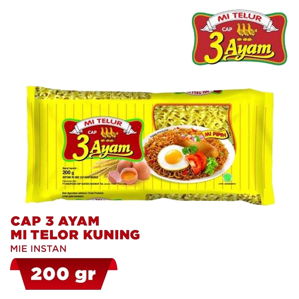 MI TELUR CAP 3 AYAM MI PIPIH 200g