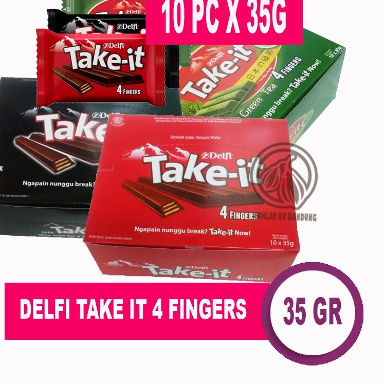 

✪ Delfi Take It 35gr Box Isi 10 pcs Cokelat - TakeIt Green Tea Matcha Coklat 10 X 35 gram ✮