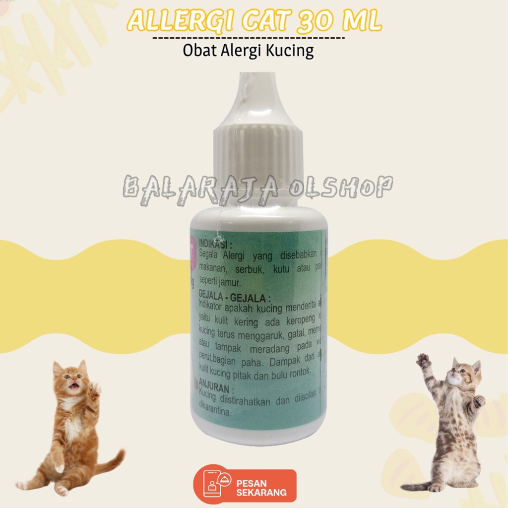 Allergi Cat Drop 30ml - Mengatasi Gatal Dan Segala Jenis Alergi Karena Makanan Debu Kutu &amp; Jamur Radang Kulit Pada Kucing Allergi cat