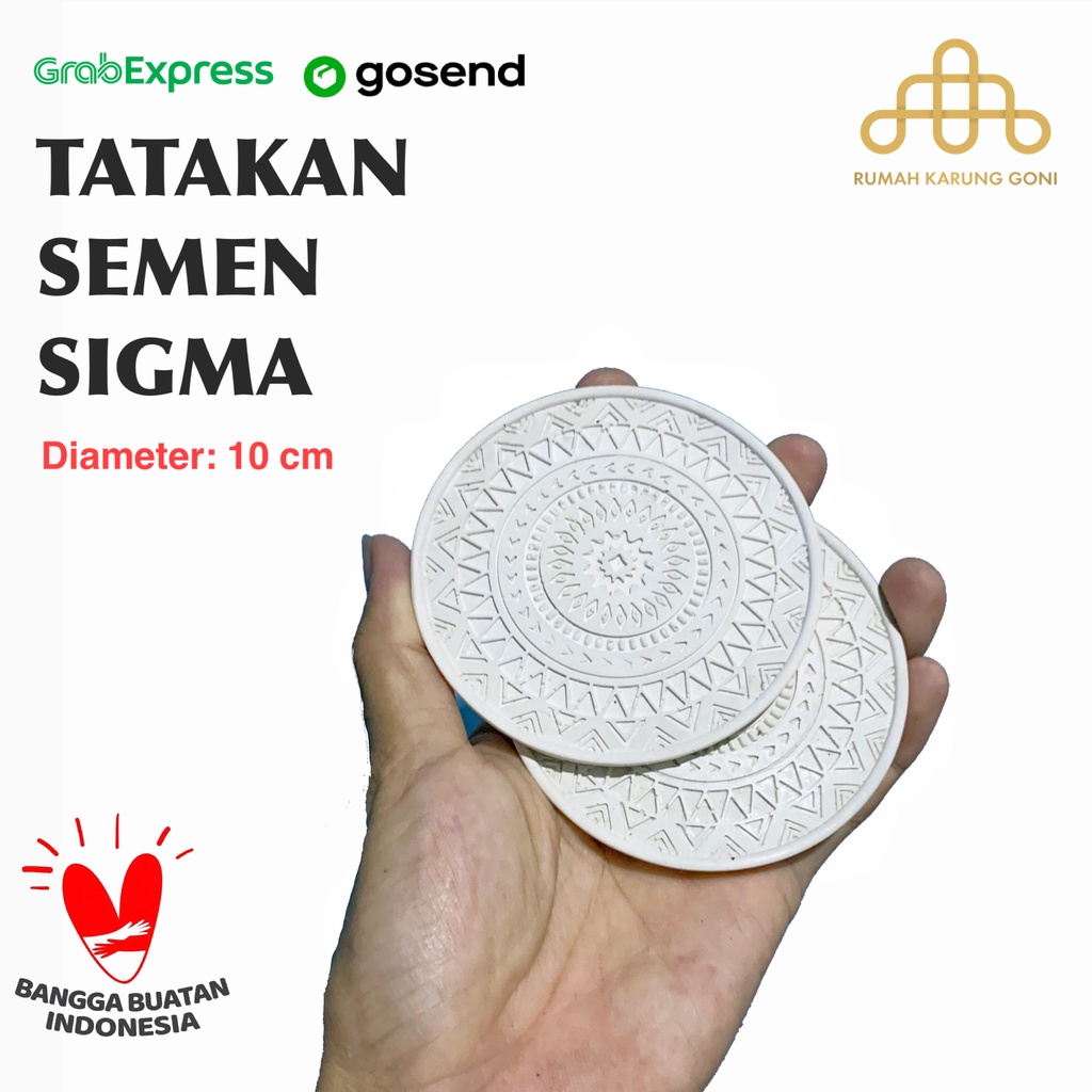 Tatakan Semen Sigma 9 cm - Tatakan Gelas Semen Bulat - Coaster Semen Unik