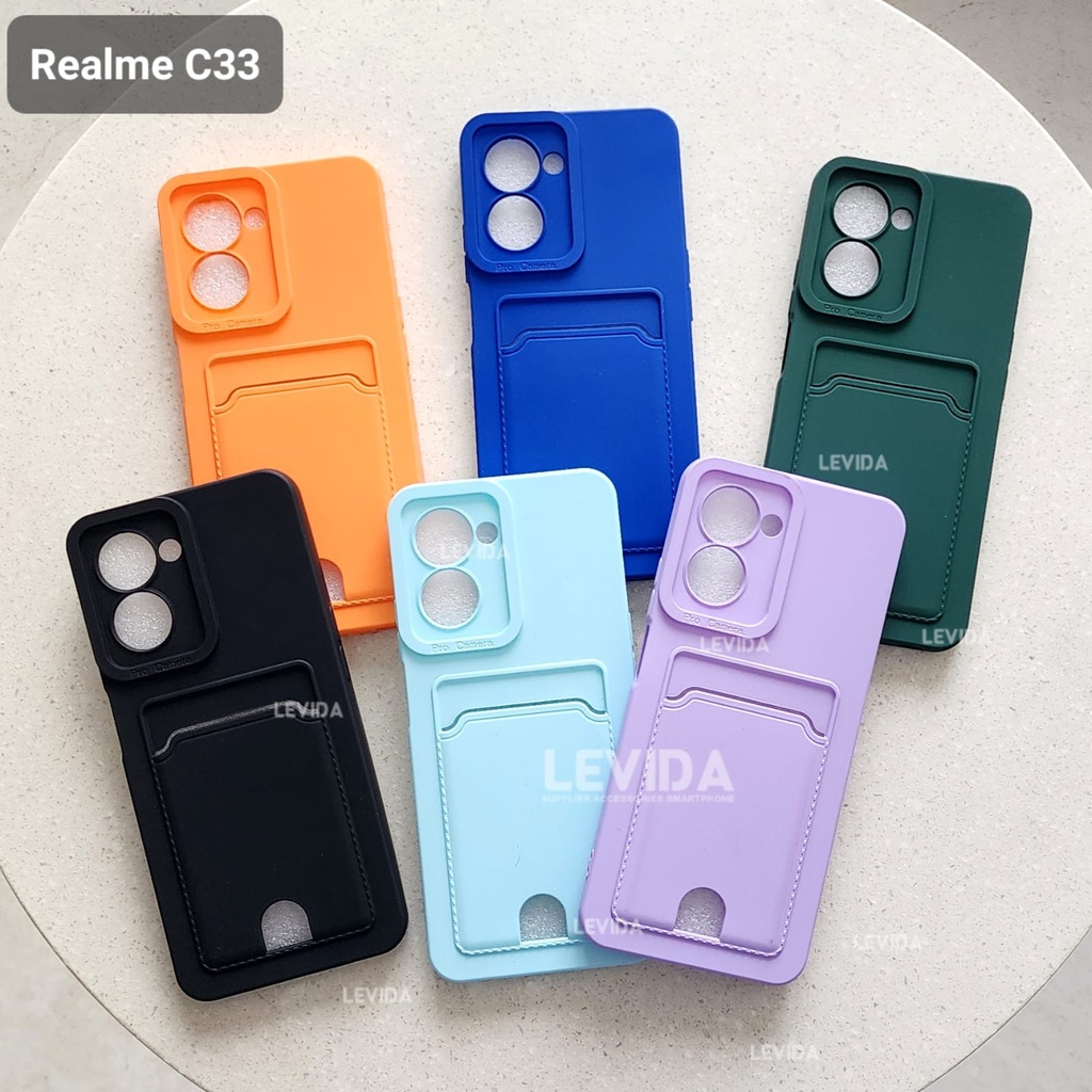 Realme C33 Realme C15 Softcase Prokamera Silicon Matte Card Case Slot kartu Case Realme C33 Realme C