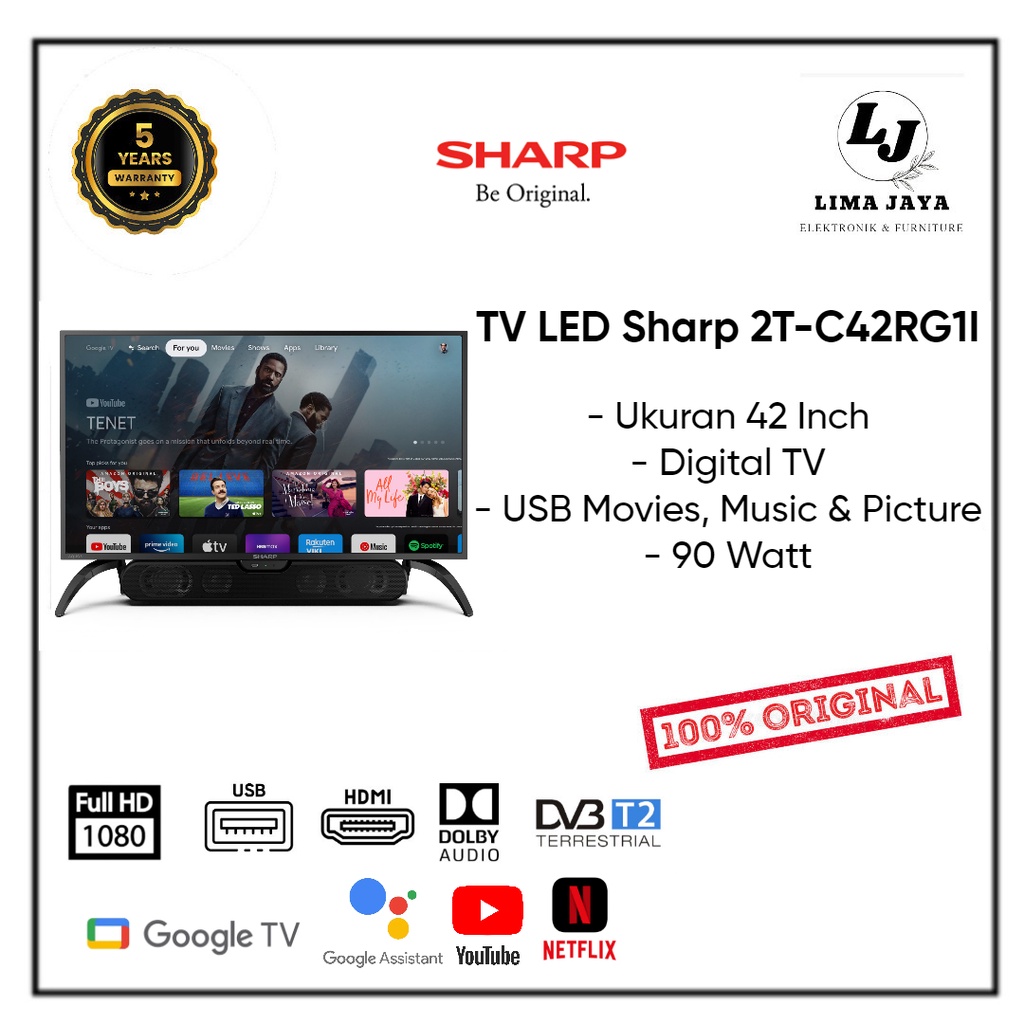 SHARP LED TV Soundbar 2T-42EG1I-SB Android TV 42 Inch
