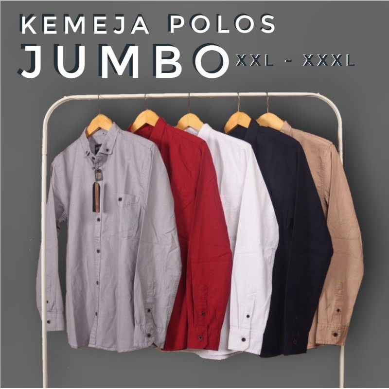 Kemeja Polos Brill Eighty Eight  Lengan Panjang Ukuran Jumbo Premium