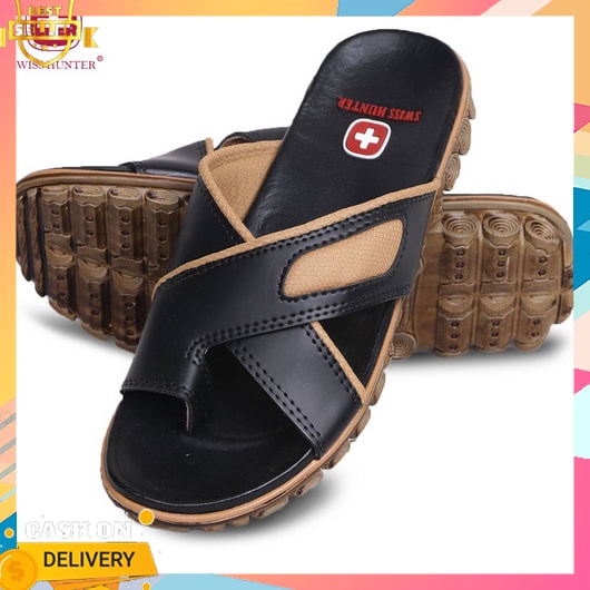 Sandal Kulit Pria Asli Terbaru 2023 Selop Anti Licin Murah Meriah Aesthetic Polos Terkuat Sepatu Cas