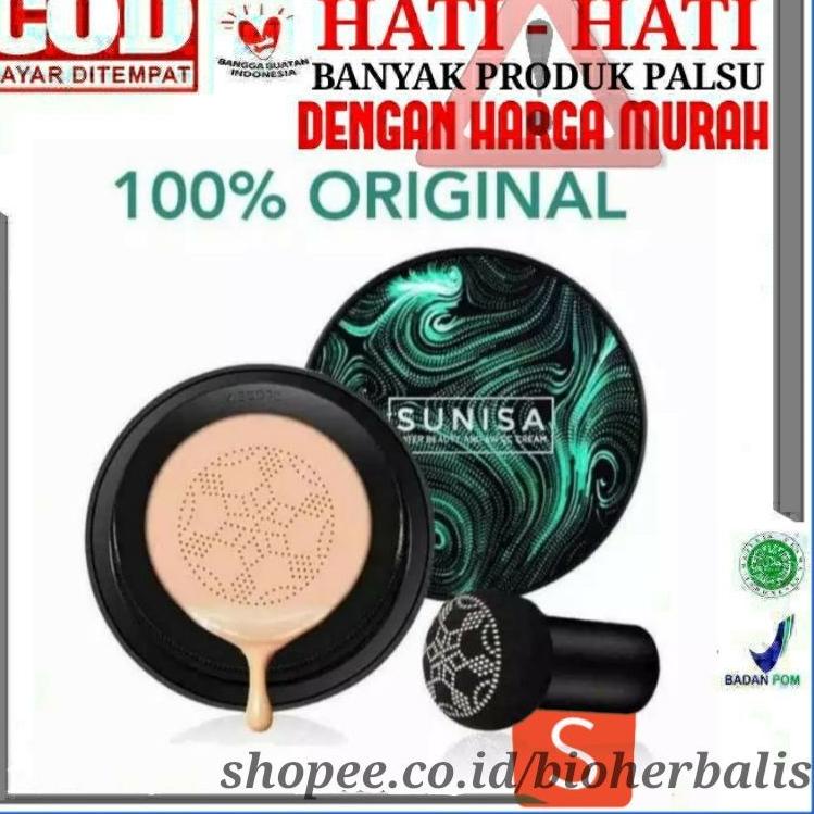 ✽ [ORI] SUNISA MUSHROOM HEAD AIR CUSHION CC/BB Cream ORIGINAL 100% + Kuas Kabuki ◄