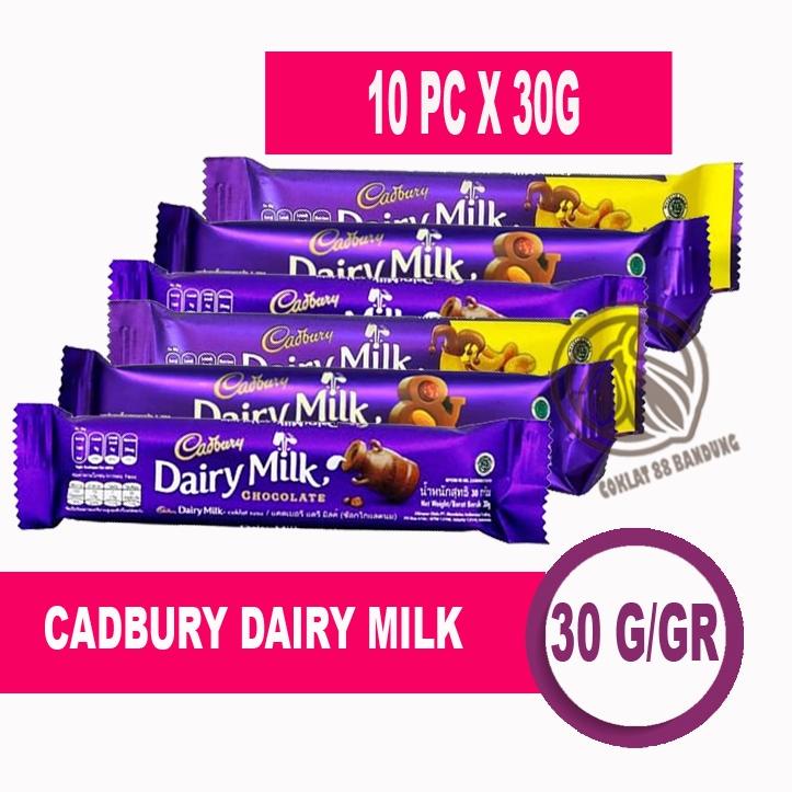 

➺ CADBURY DAIRY MILK 30GR ISI 10 PCS, COKELAT CADBURY 30 GRAM 30 gr ☞