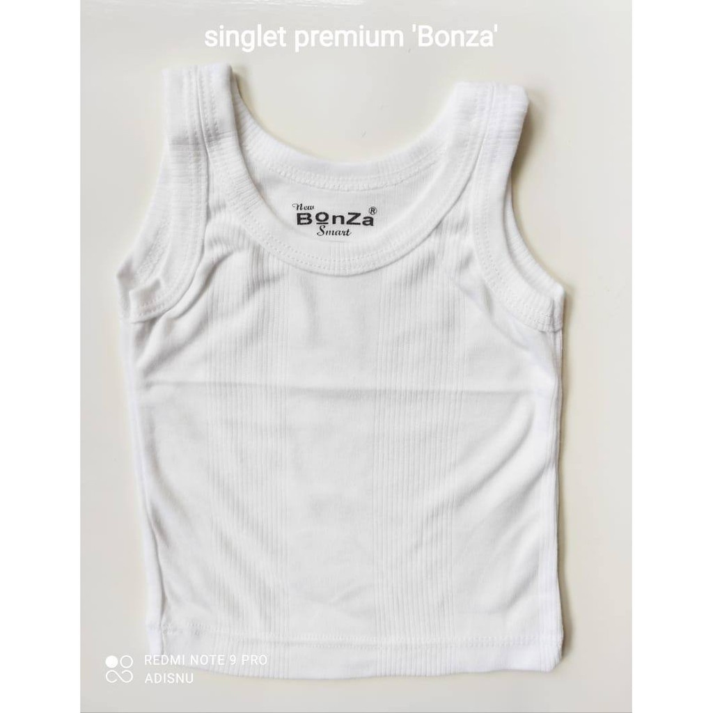 Bonza Singlet Bayi Kaos Dalam Anak Halus Bahan Cotton SNI Untuk Usia 0 Bulan sd 7 Tahun