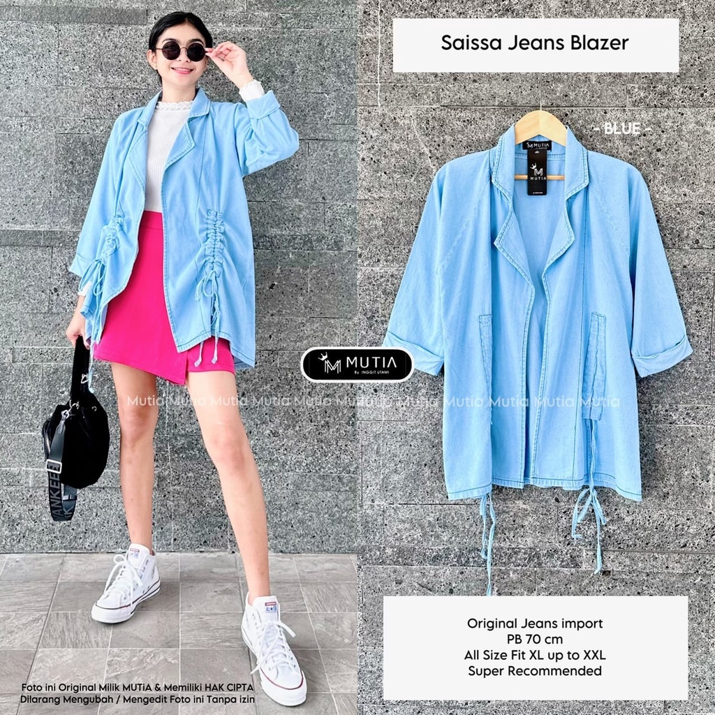 JAKET JEANS / 18.7 / SAISSA KAISSA LIZZA LAVENA LAVANYA NOZZA LANIE BESTARA CROPPIE RUFELLA TWO TONE DUNAL PLUFFINA ELLERY / OUTER OVERSIZE / ALLSIZE / MUTIA