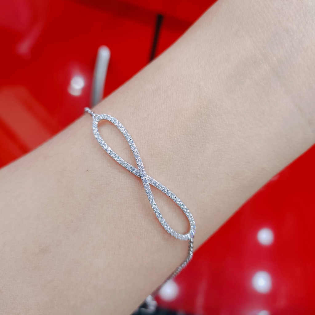 gelang rantai serut mas putih infi