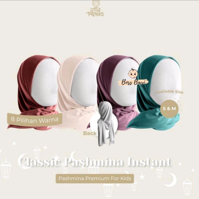 LITTLE PRENSES - CLASSIC Pashmina Instan / Hijab Pasmina Anak