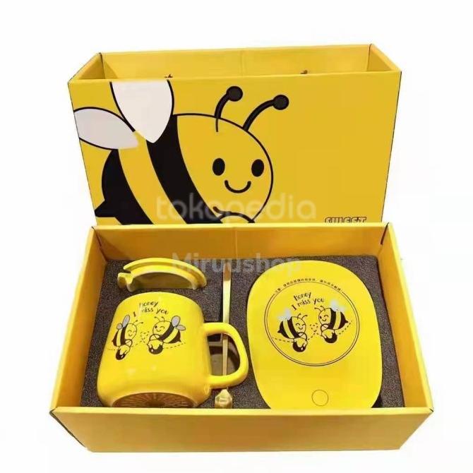 Gelas Keramik Pemanas Set Honey Bee Hampers Idul Fitri Eid Mubarak