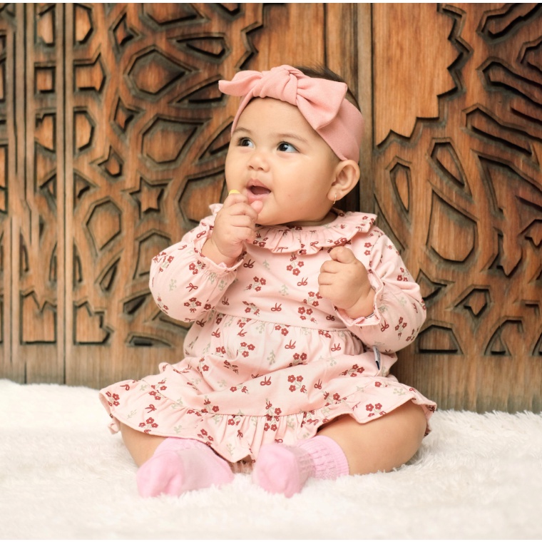 Nice Kids - Baby Flower Dress Terusan Bunga Lengan Panjang Anak Bayi