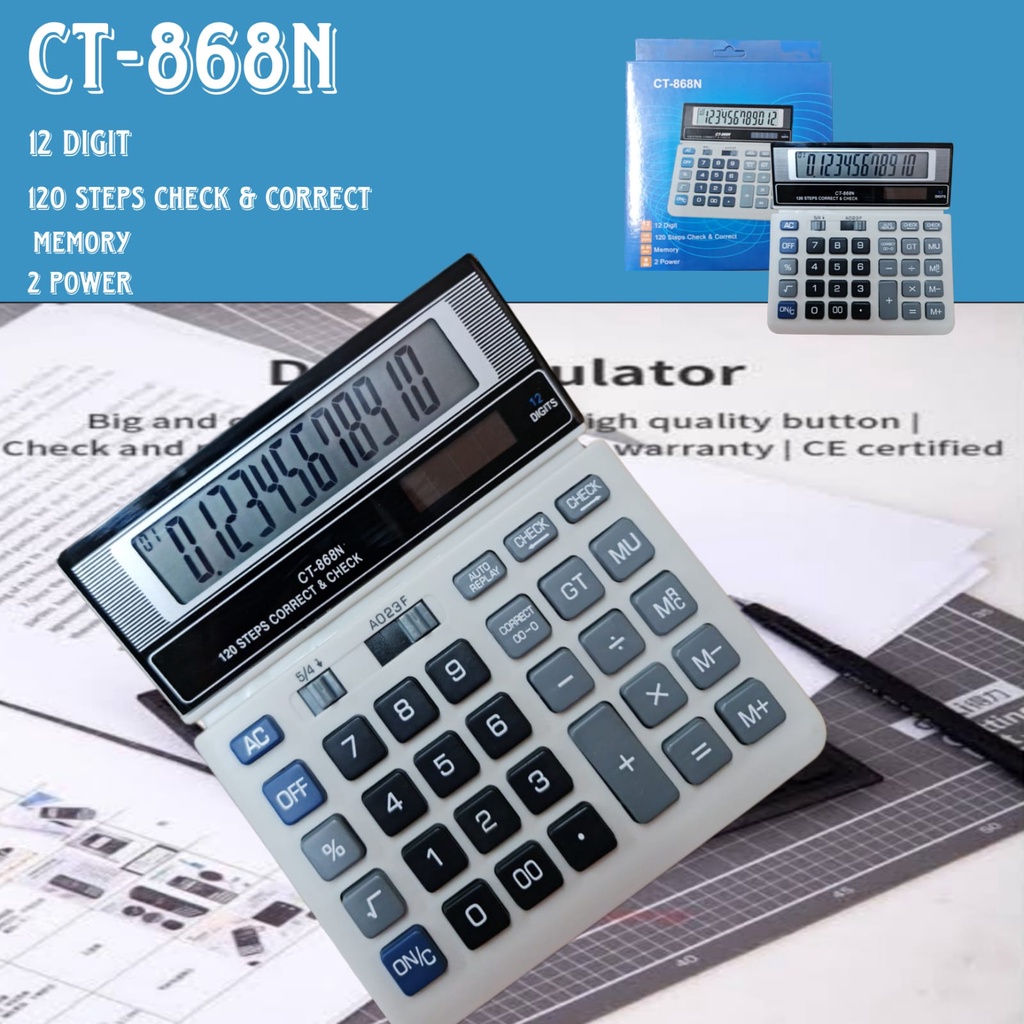 

CT-868N KALKULATOR 12 DIGITS / ELEKTRONIC CALCULATOR CT-868N / KALKULATOR PEMERIKSA DAN PENGOREKSI