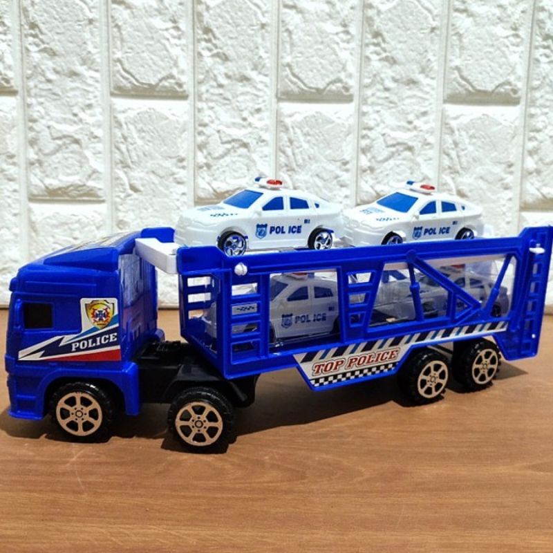 Mainan Mobil Truk Hauler Polisi - Miniatur Mobilan Towing Police Anak Laki Cowok