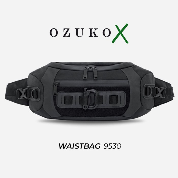 Best Seller Tas Pria Ozuko Waist Bag 9530 Waterproof Tas Pinggang Outdoor
