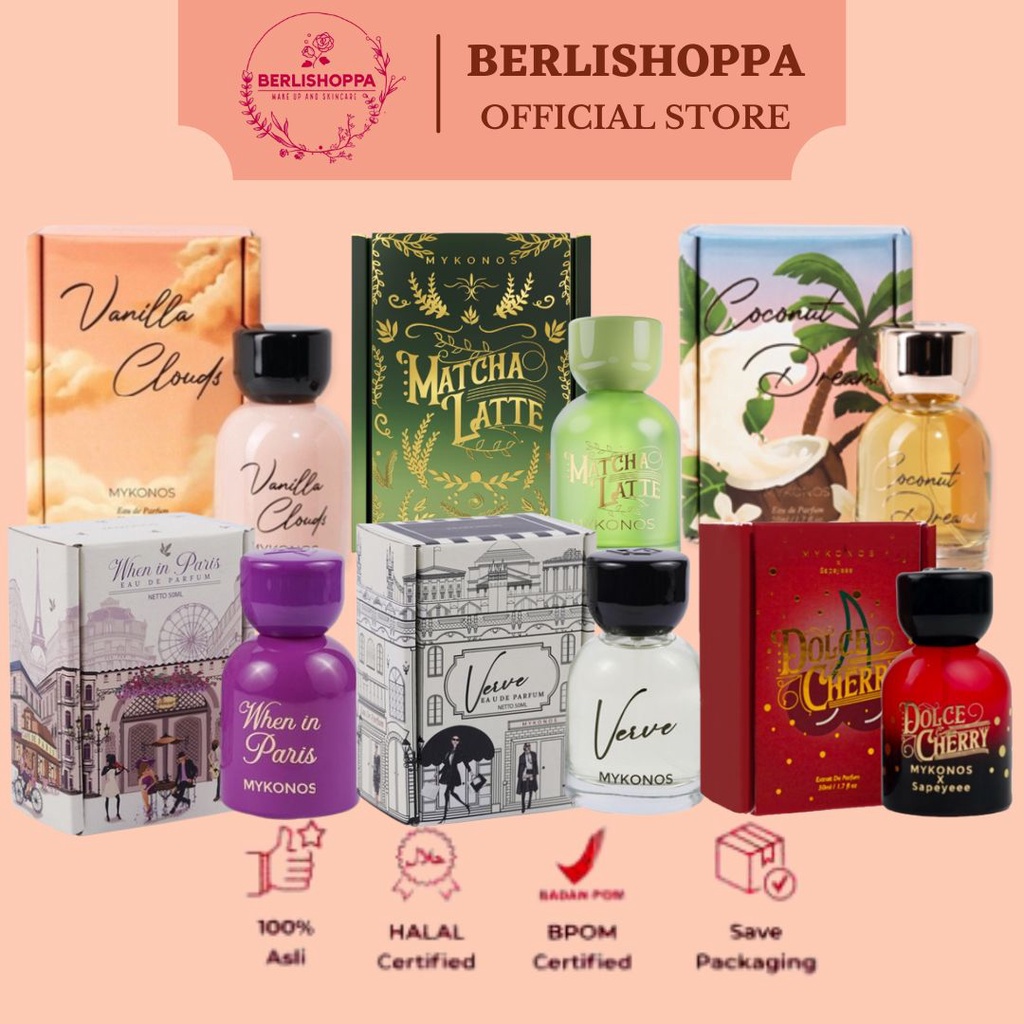 Mykonos Extrait De Parfume EDP Rouge | Vanilla Clouds | Matcha Latte | Verve | Aphrodite | Blossom |