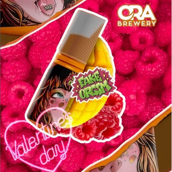 Fake Orgsm Liquid Vape Mango Raspberyy 3MG 60ML BY Ybrap X Ora Brewery